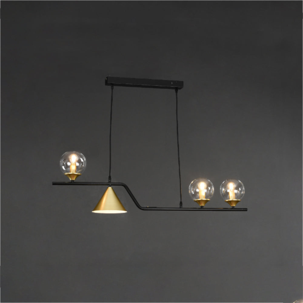 Edge Moderne LED Pendelleuchte Schwarz/Gold Glas Wohnzimmer/Schlafzimmer