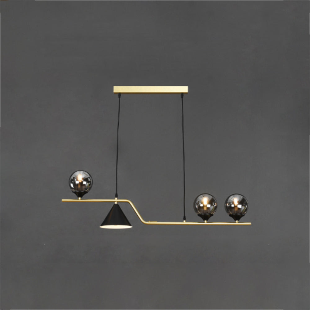 Edge Moderne LED Pendelleuchte Schwarz/Gold Glas Wohnzimmer/Schlafzimmer