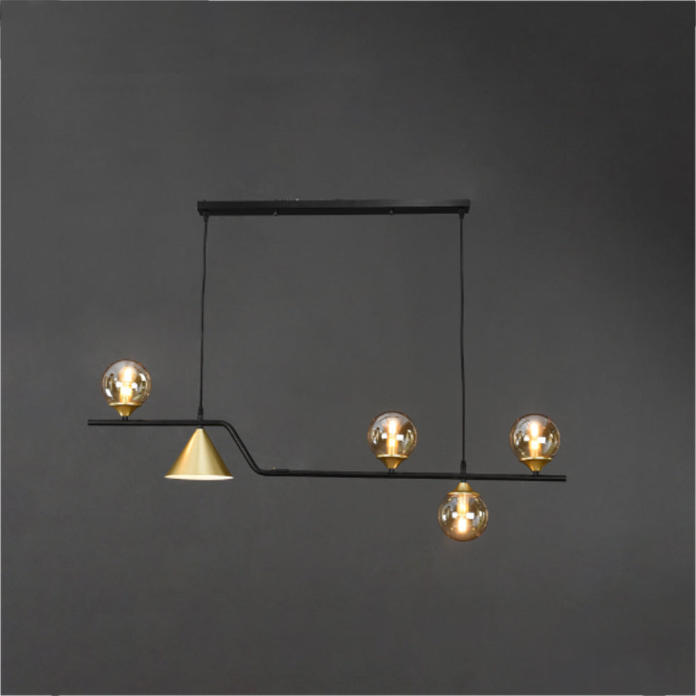 Edge Moderne LED Pendelleuchte Schwarz/Gold Glas Wohnzimmer/Schlafzimmer