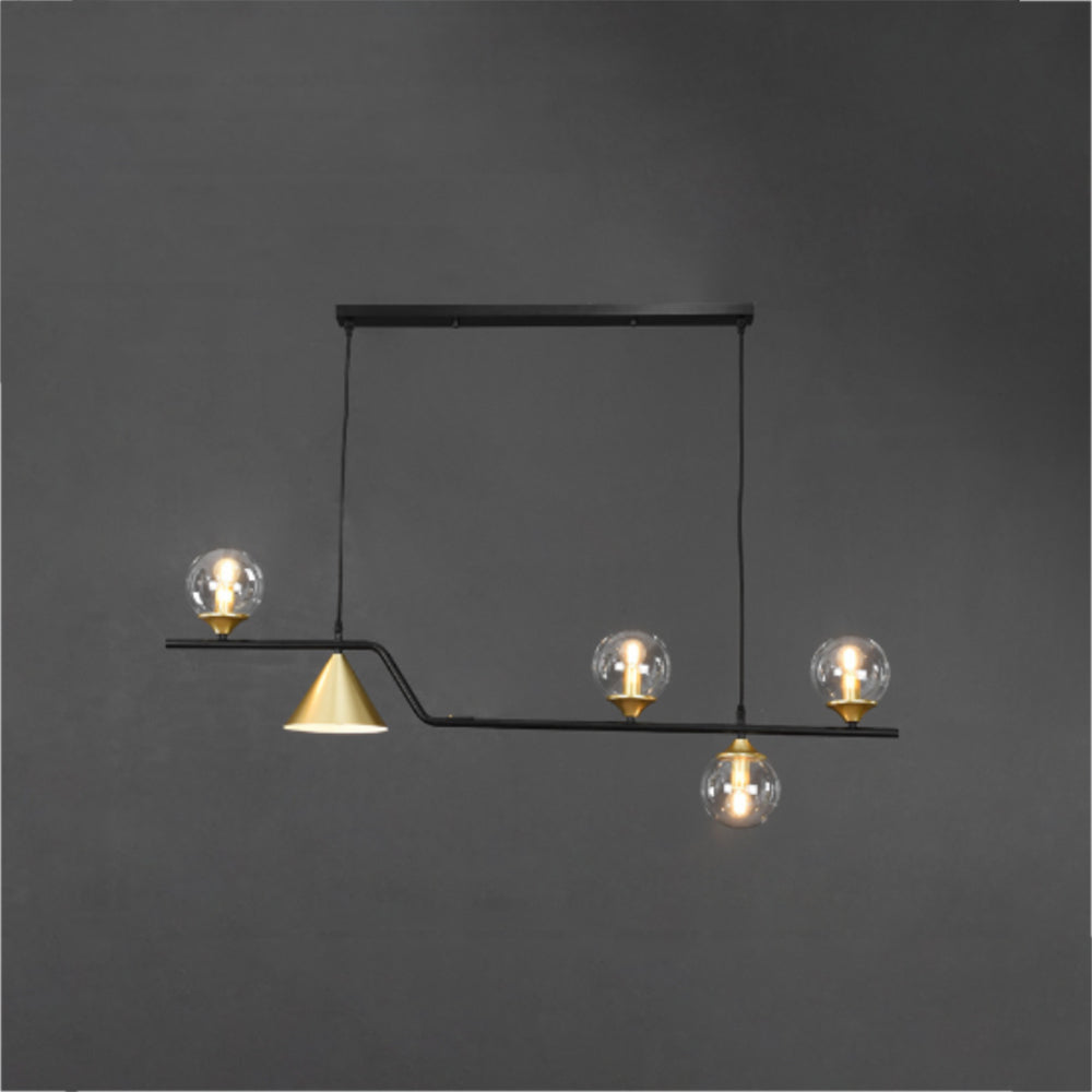 Edge Moderne LED Pendelleuchte Schwarz/Gold Glas Wohnzimmer/Schlafzimmer