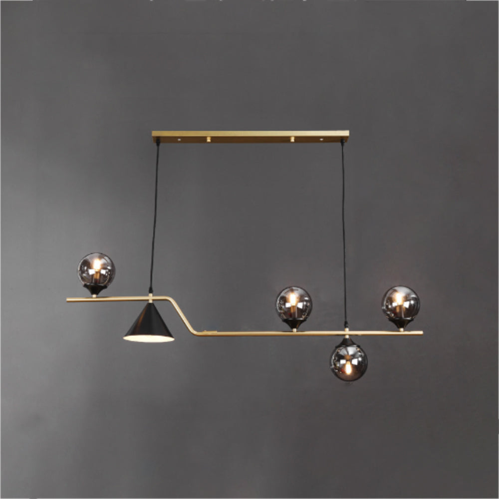 Edge Moderne LED Pendelleuchte Schwarz/Gold Glas Wohnzimmer/Schlafzimmer