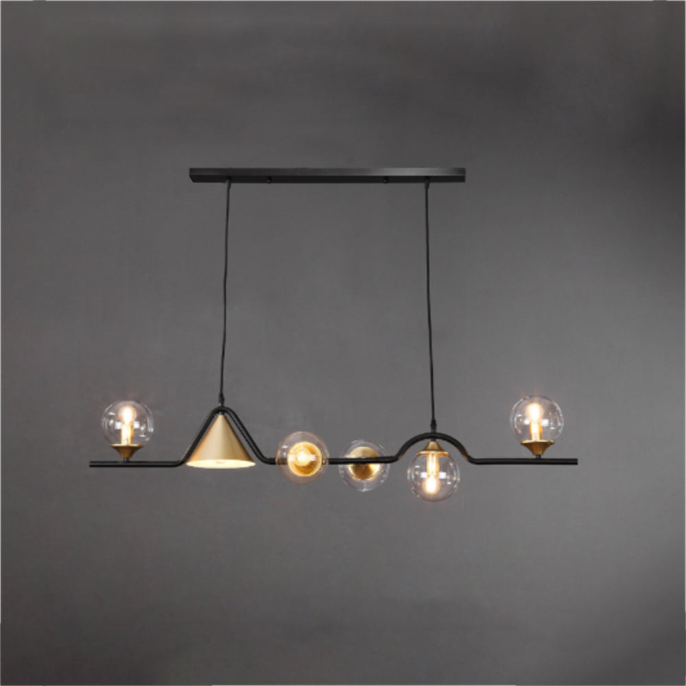 Edge Moderne LED Pendelleuchte Schwarz/Gold Glas Wohnzimmer/Schlafzimmer