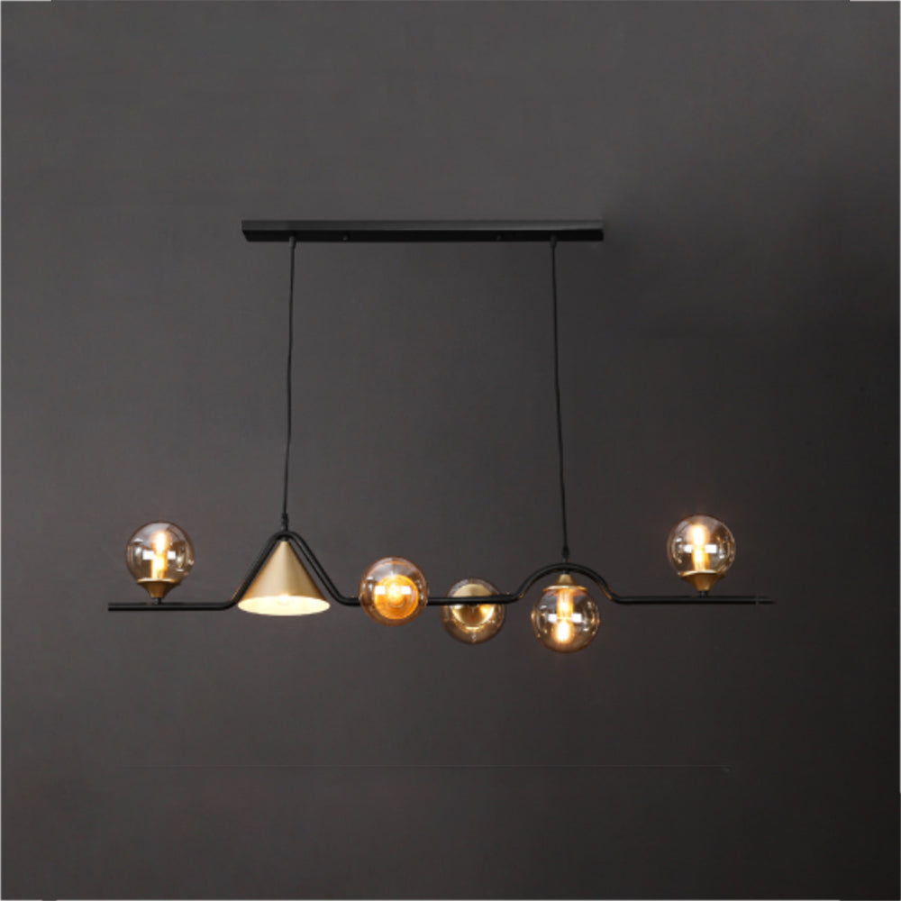 Edge Moderne LED Pendelleuchte Schwarz/Gold Glas Wohnzimmer/Schlafzimmer