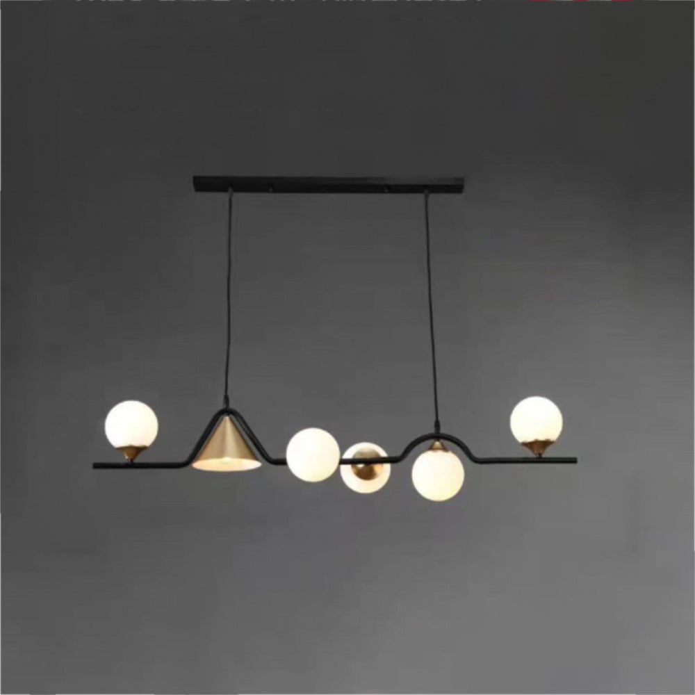 Edge Moderne LED Pendelleuchte Schwarz/Gold Glas Wohnzimmer/Schlafzimmer