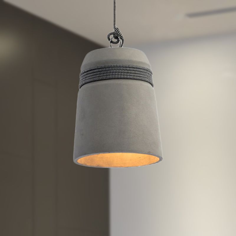 Zaid Industrie LED Pendelleuchte Grau, Esstisch/Wohnzimmer, Cement