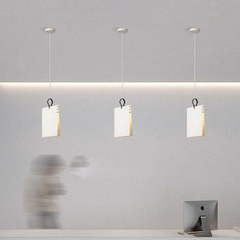 Sienna Design LED Pendelleuchte Weiß Schlafzimmer/Wohnzimmer Stoff