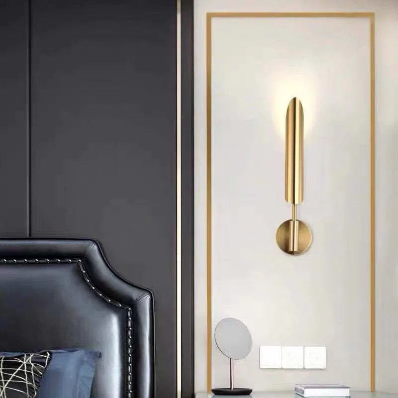 Meza Modern LED Wandleuchte Innen Gold Schlaf/Wohnzimmer Kupfer