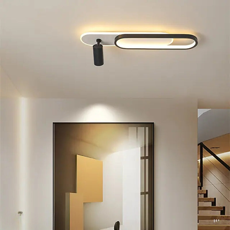 Haney Modern Linear LED Deckenleuchte Schwarz/Gold Wohnzimmer Metall