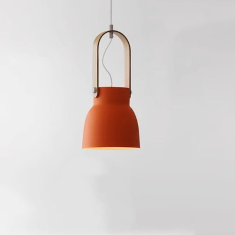 Morandi Vintage Pendelleuchte Schwarz/Orange Metall/Holz Schlafzimmer