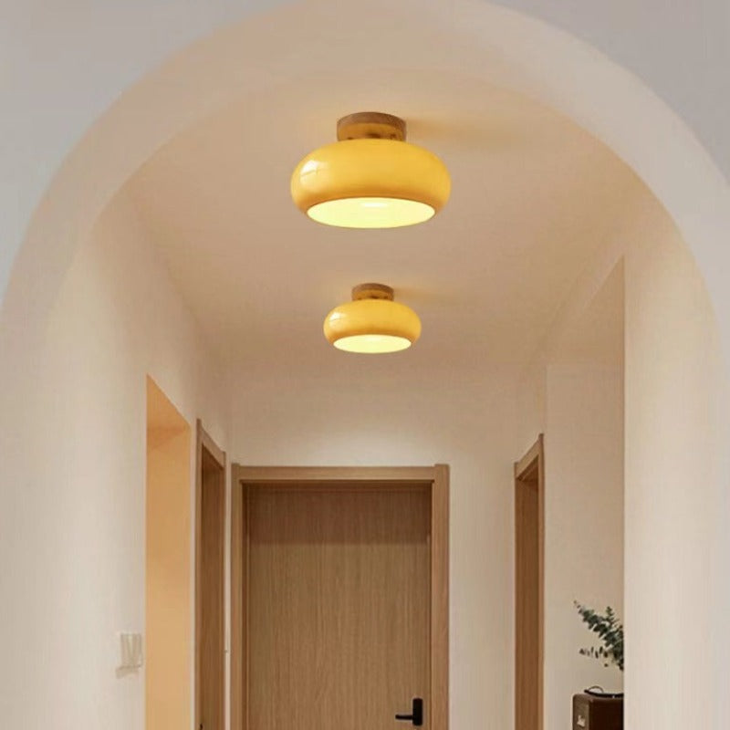 Hailie Modern LED Deckenleuchte Weiß Gelbe Metall Wohnzimmer
