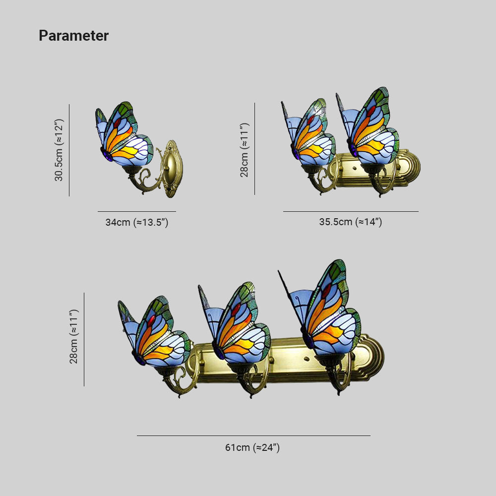 Kady Künstlerisch LED Schmetterling Wandleuchte Rot/Blau/Mehrfarbig/Hellblau Schlaf/Wohnzimmer/Flur Metall/Glas