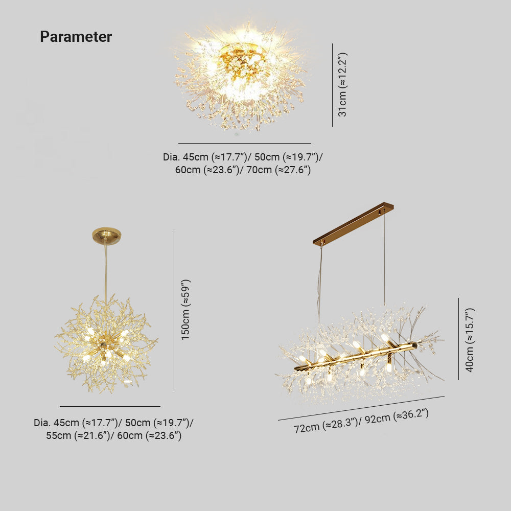 Lili Modern Design LED Pendelleuchte Hängelampe Gold Ess/Wohnzimmer Metall&Acryl