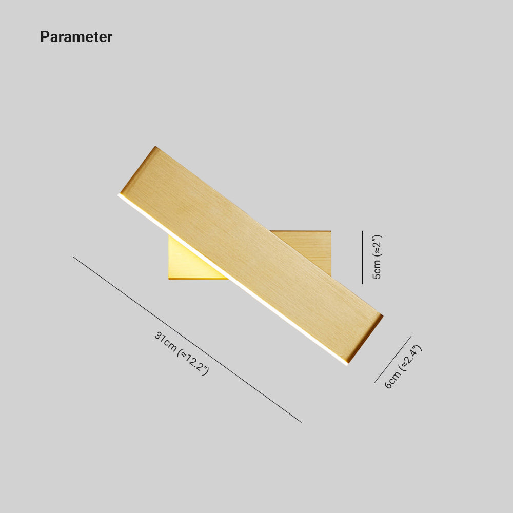 Aqsa Minimalistische LED Wandleuchte Schwarz/Gold/Braun Schlafzimmer Metall