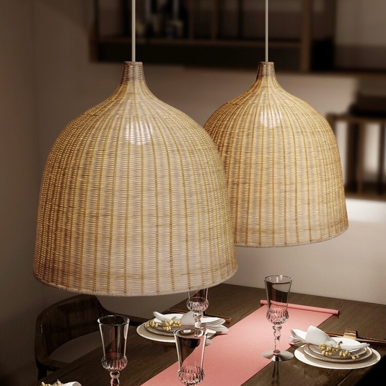 Muto Moderne Pendelleuchte Rattan über Esstisch/Schlafzimmer