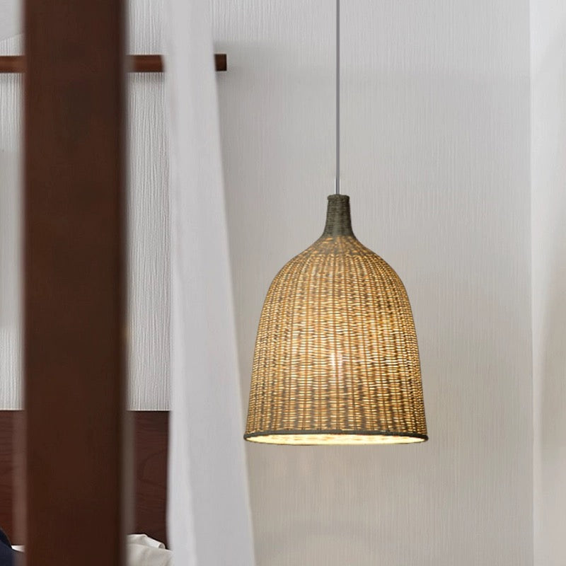 Muto Moderne Pendelleuchte Rattan über Esstisch/Schlafzimmer