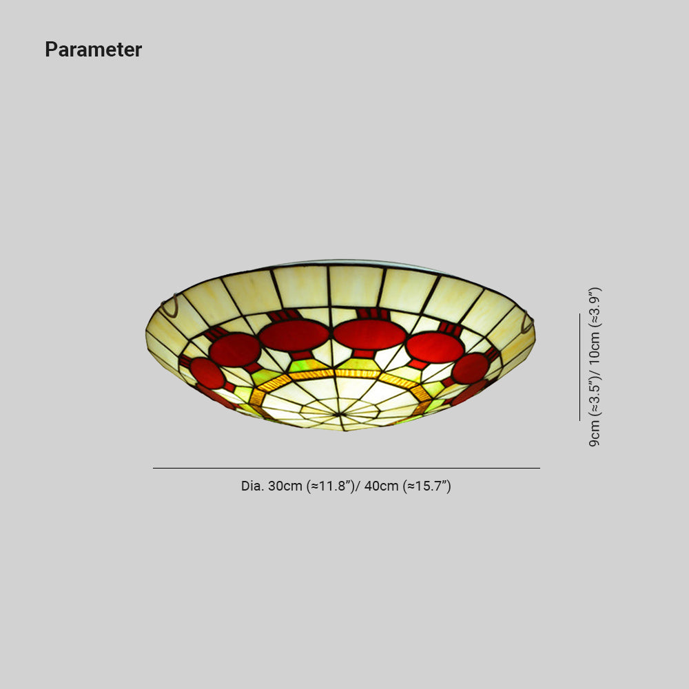 Eryn Retro LED Deckenleuchte Buntglas Schlafzimmer