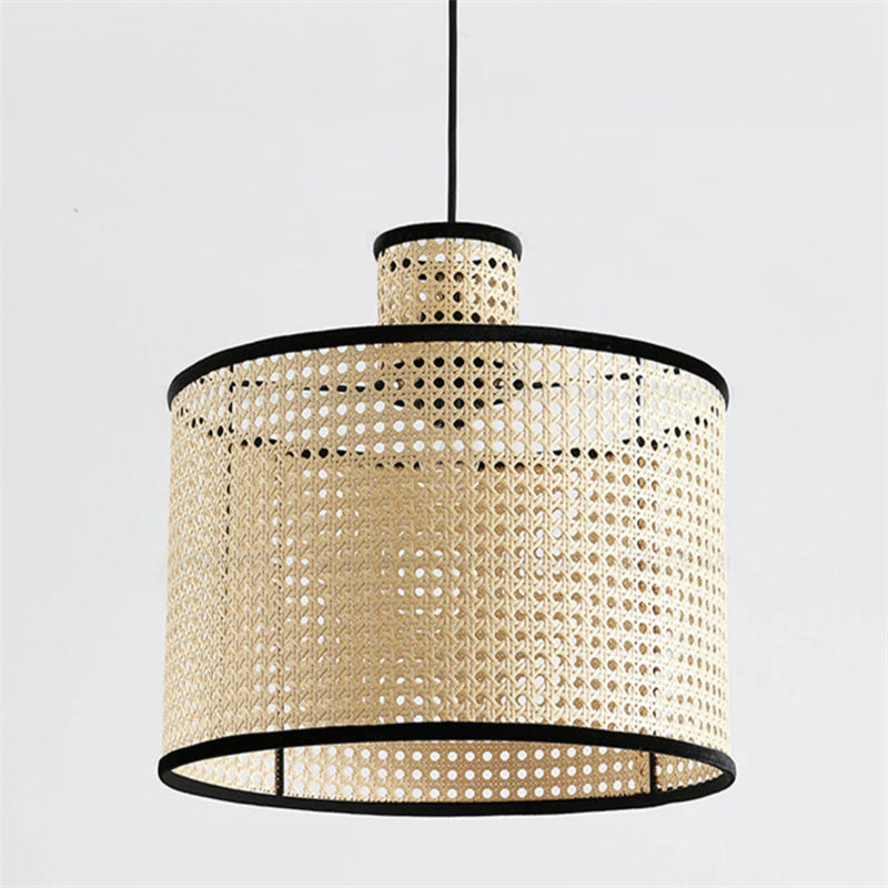 Ritta Vintage LED Pendelleuchte Rattan/Metall Schlafzimmer