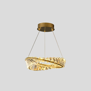 Kirsten Modern Ring LED Kronleuchter Gold Schlaf/Wohnzimmer/Esstisch Metall Glas