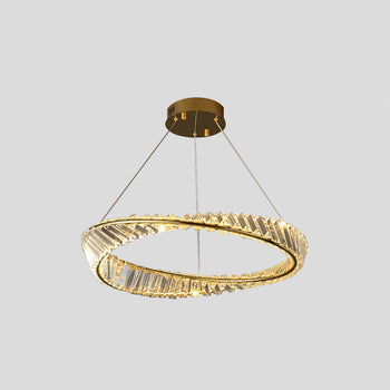 Kirsten Modern Ring LED Kronleuchter Gold Schlaf/Wohnzimmer/Esstisch Metall Glas