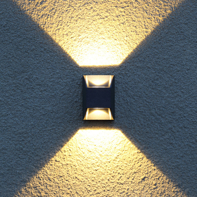 Orr Minimalistische LED Metall Wandleuchte 2 Größe Schwarz Außen