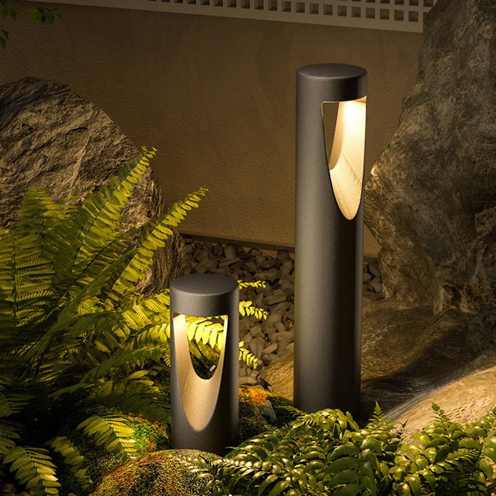 Pena Modern Stehende LED Außenleuchte Schwarz Garten Metall 2 Größen 50/60cm