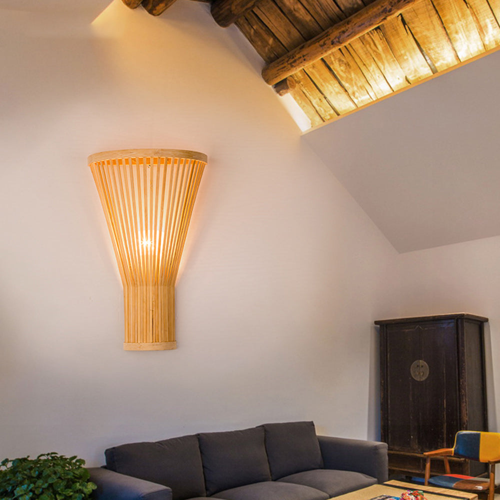 Muto Design LED Wandleuchte Innen Treppenhaus/Wohnzimmer Rattan