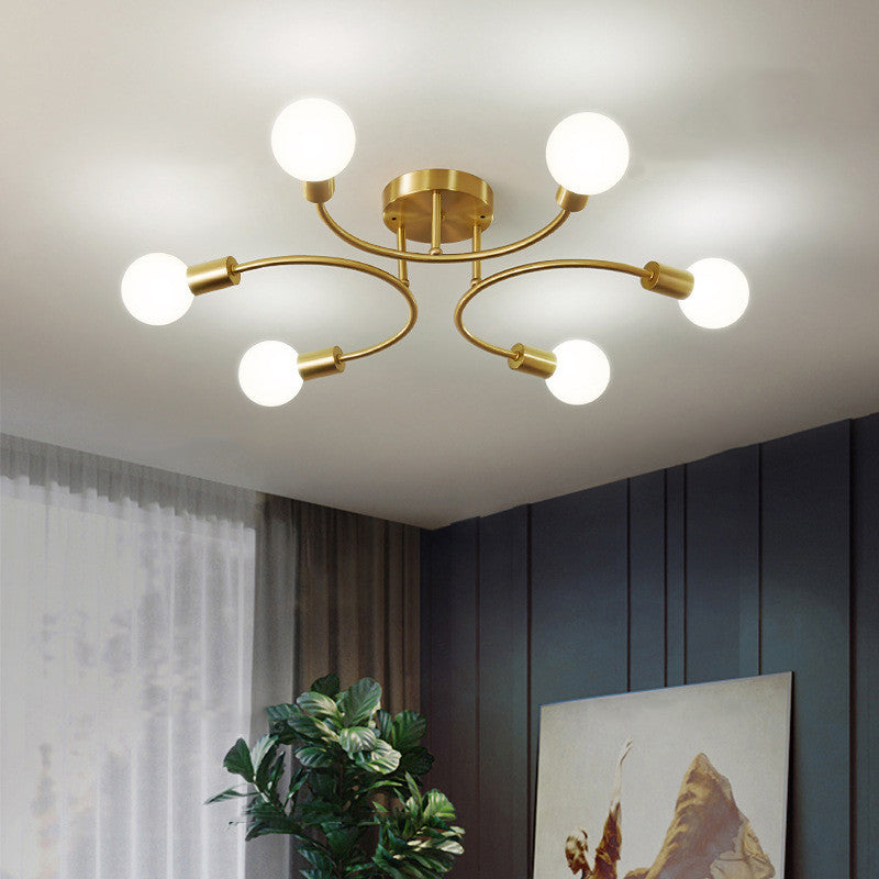 Valentina Modern LED Deckenleuchte Gold, Wohnzimmer, Metall