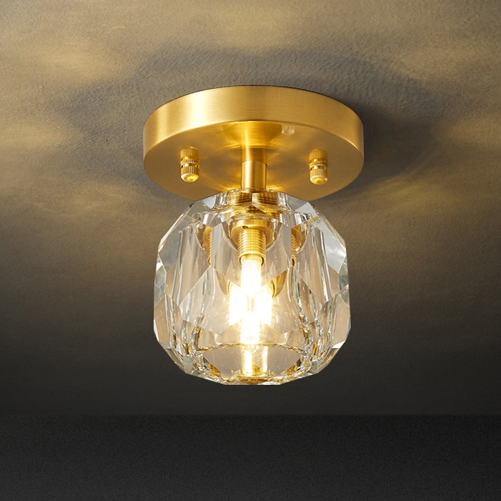 Kirsten Modern LED Deckenleuchte Gold Schlaf/Wohnzimmer Flur Kupfer Kristall S/L