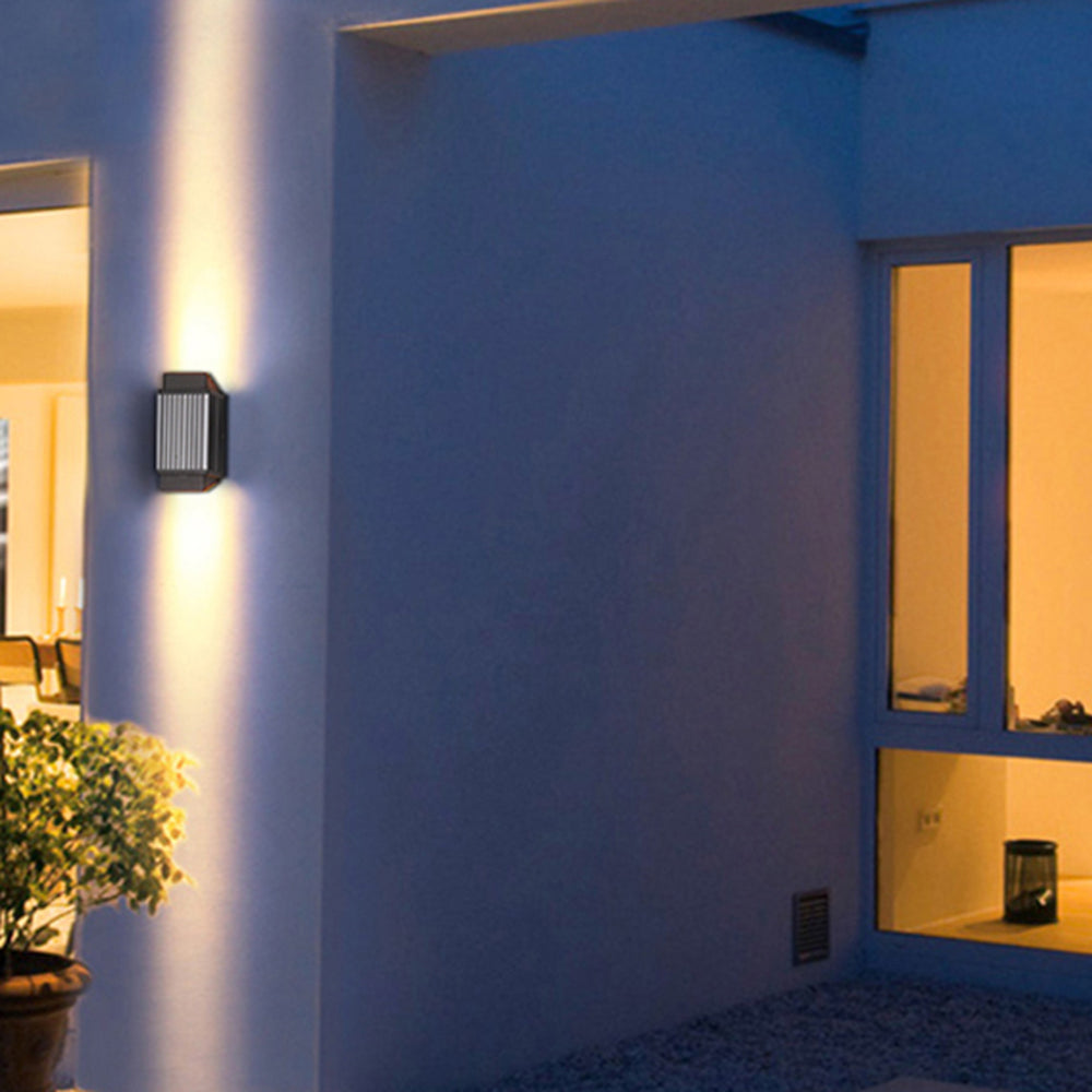 Orr Modern runde/rechteckige LED Wandleuchte Außen Schwarz Garten/Terrasse Metall/Acryl