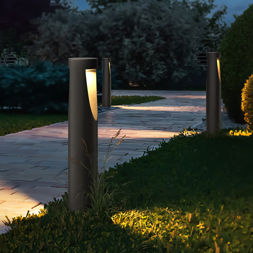 Pena Modern Stehende LED Außenleuchte Schwarz Garten Metall 2 Größen 50/60cm