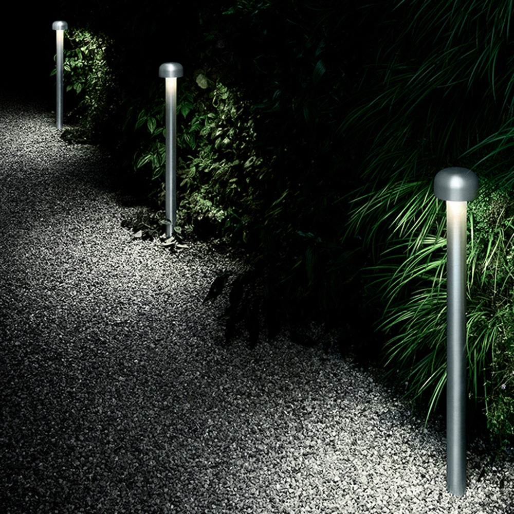 Orr Modern Pilzförmig LED Außen-Wegeleuchte Silber/Schwarz Garten Metall 2 Farben 38/85CM Lang
