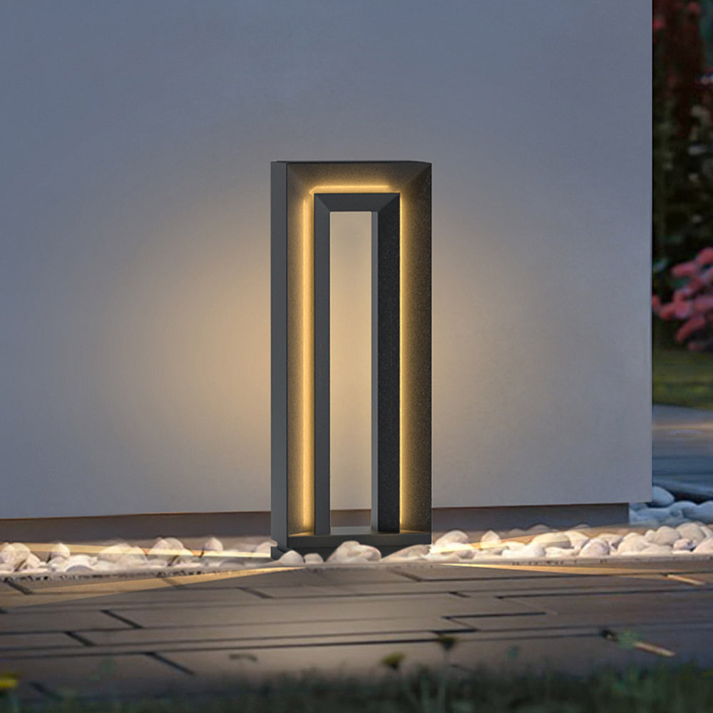 Pena Modern Rechteckig Solar LED Außenleuchte Schwarz Garten/Terrasse Metall Acryl 25cm*62cm