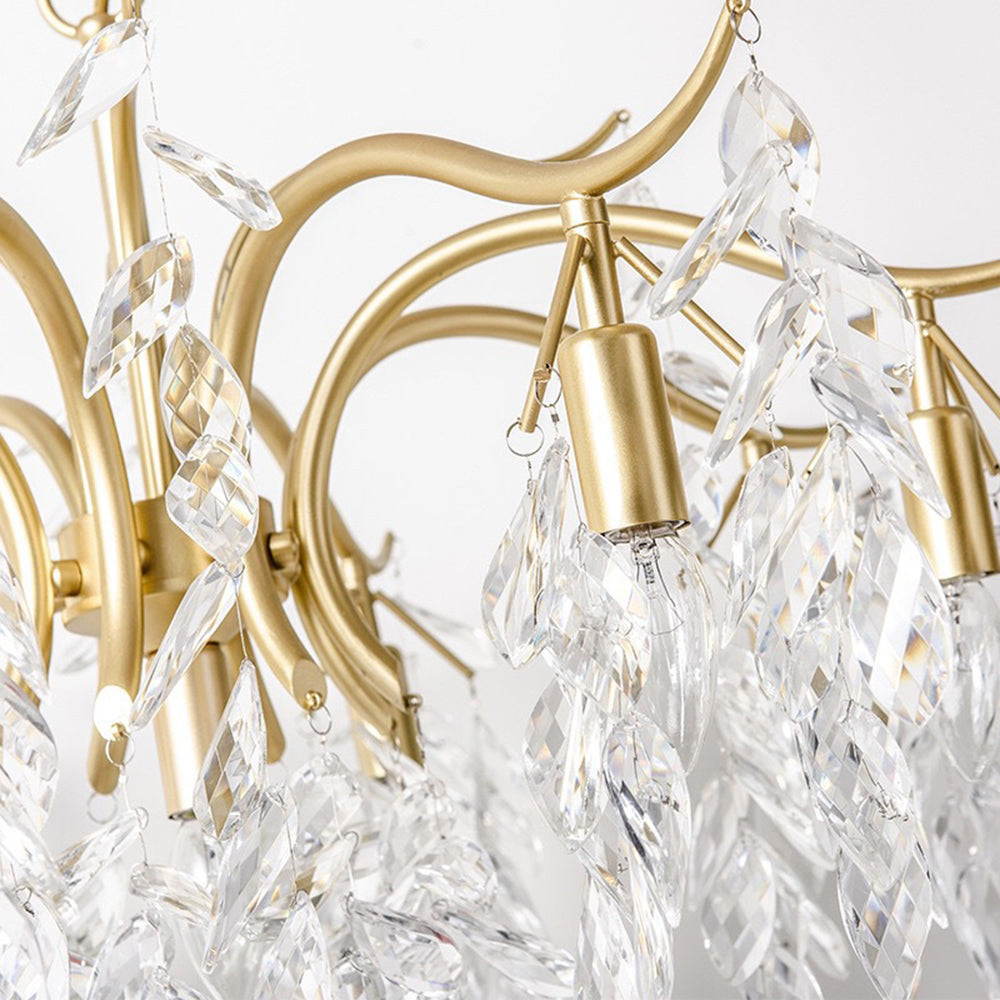 Marilyn Modern LED Kronleuchter Schwarz/Gold Wohnzimmer Kristall