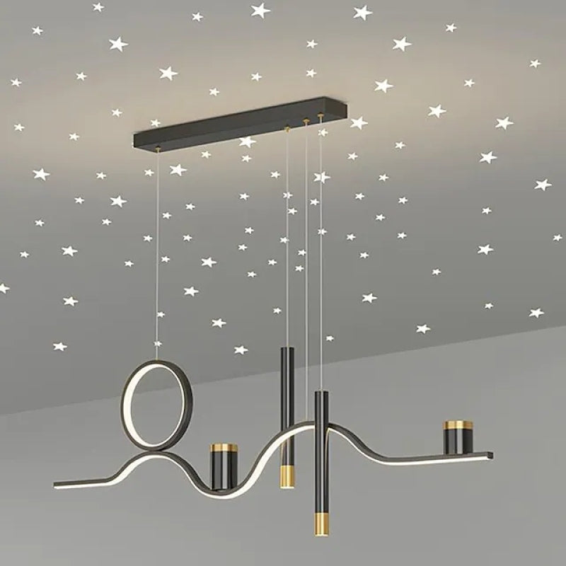 Madina Moderne LED Pendelleuchte Esszimmer/Wohnzimmer Schwarz/Gold