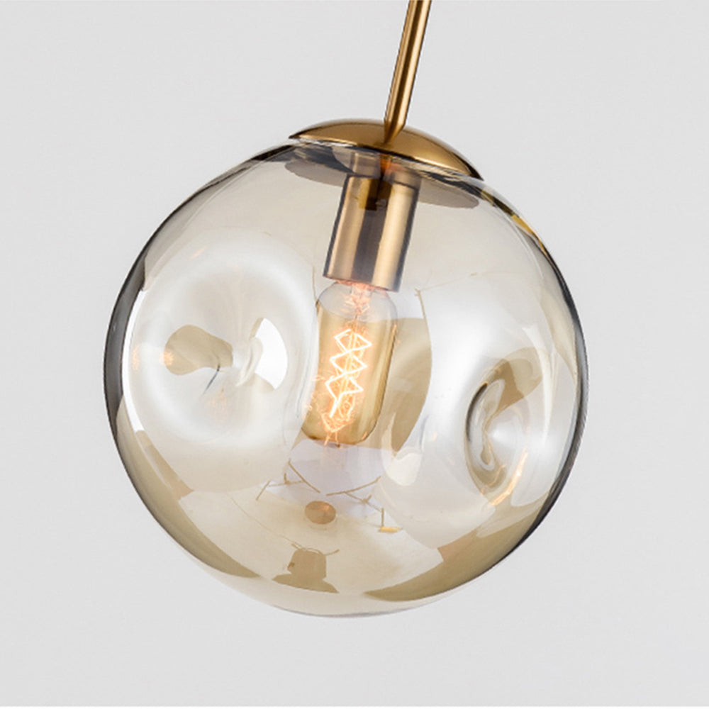 Hailie Moderne LED Pendelleuchte Esszimmer/Schlafzimmer Gold Metall & Glas