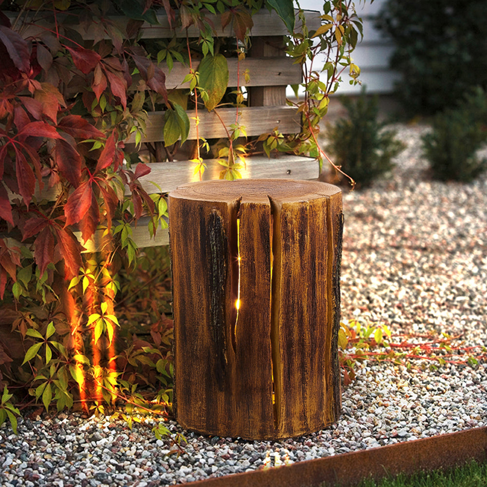 Orr Natürliche Säule Holz LED Stehleuchte Tisch 3 Größe Harz Außen