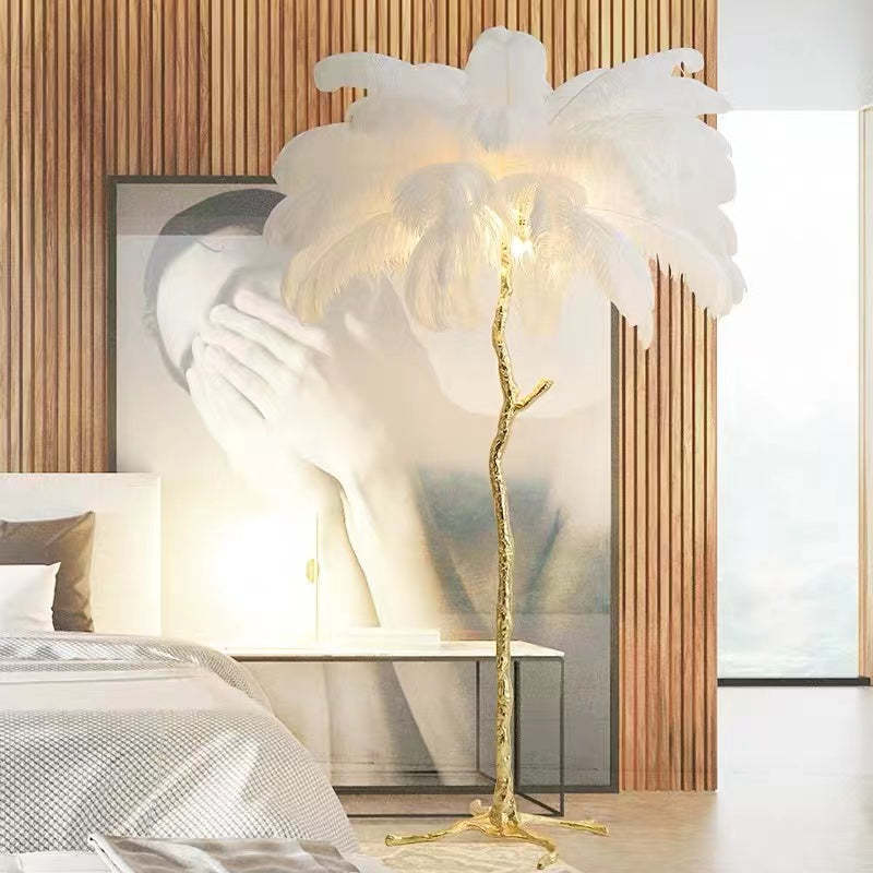 O'Moore Luxuriöse Stehleuchte Feder Mehrfarbig Wohnzimmer Harz Feder