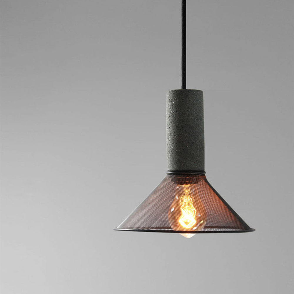 Zaid LED Design Pendelleuchte Wohnzimmer Industrial, Schwarz, Cement Metall