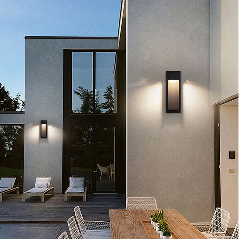 Orr Modern LED Außenwandleuchte Schwarz Außen Garten Metall