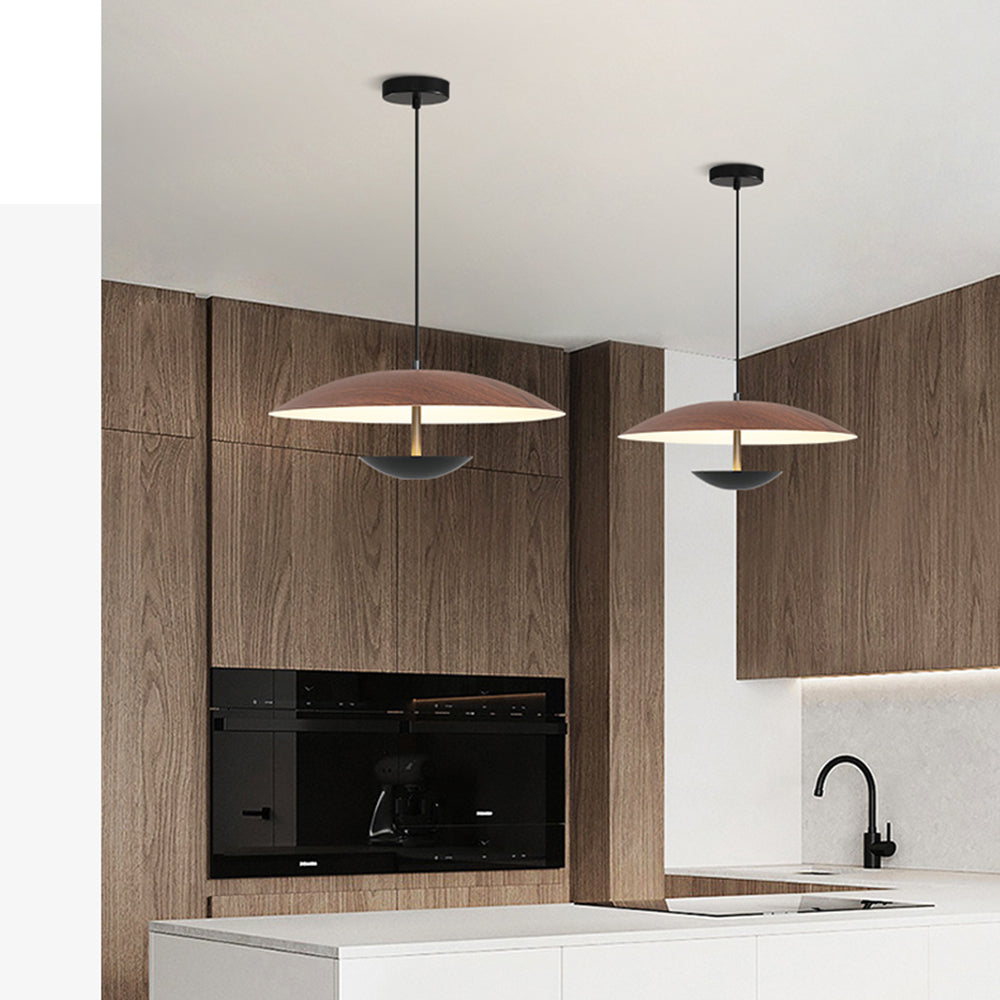 Cairns Modern LED Pendelleuchte Wohnzimmer/Schlafzimmer Holz/Braun