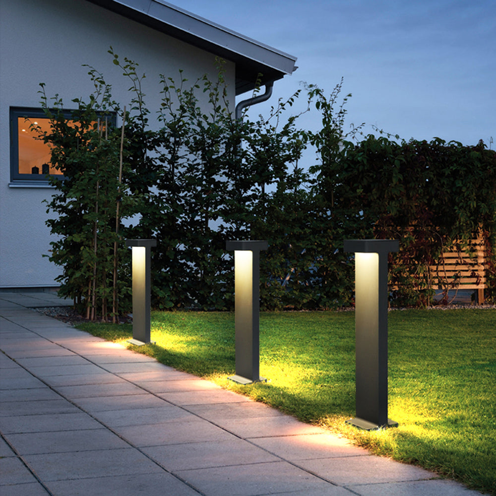 Pena Modern LED T-förmig Außenleuchte Schwarz/Grau Gärten/Terrassen Metall+Glas 2 Farben 25/50/85CM Lang