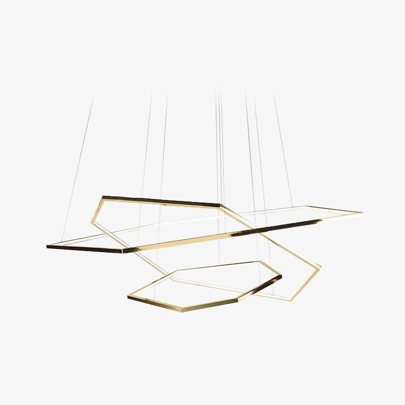 Edge Modern Design LED Pendelleuchte Gold Wohn/Ess/Schlafzimmer Metall