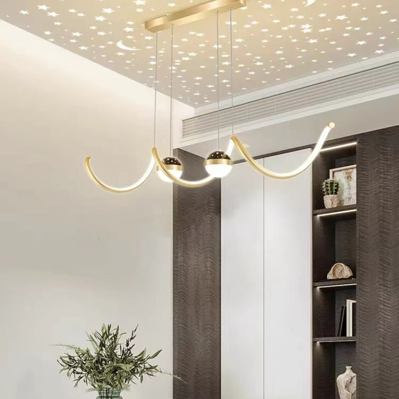 Madina Moderne LED Pendelleuchte Stern-Design Esszimmer Metall/Acryl