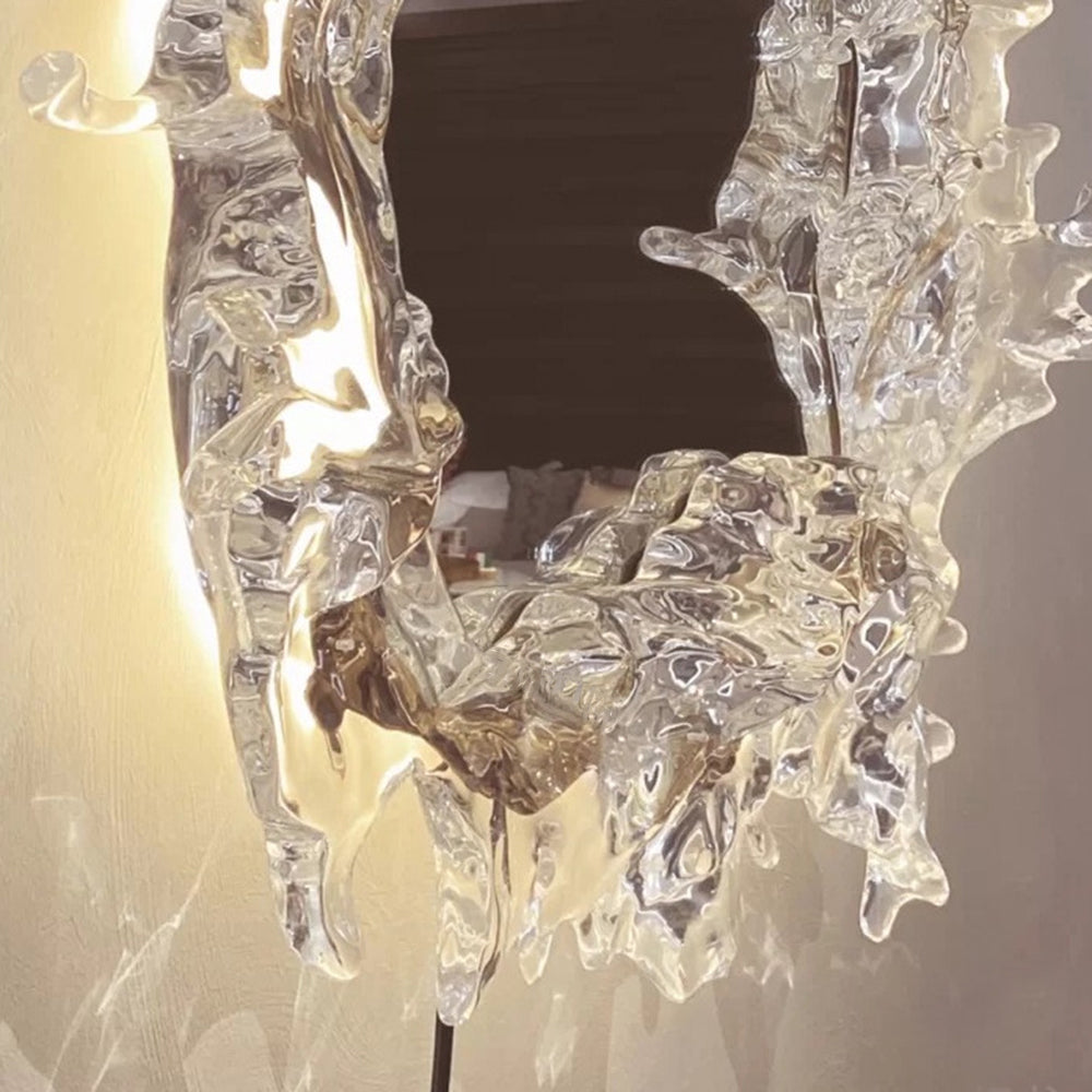 Kristy Modern LED Wandleuchte Spiegel Wasserrippel , Gold/Silber, Metall