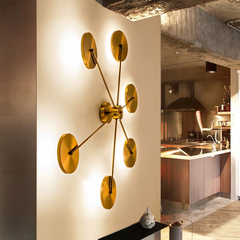Leigh Design LED Wandleuchte Gold Wohn/Esszimmer Innen Metall Sputnikform 110CM Lang
