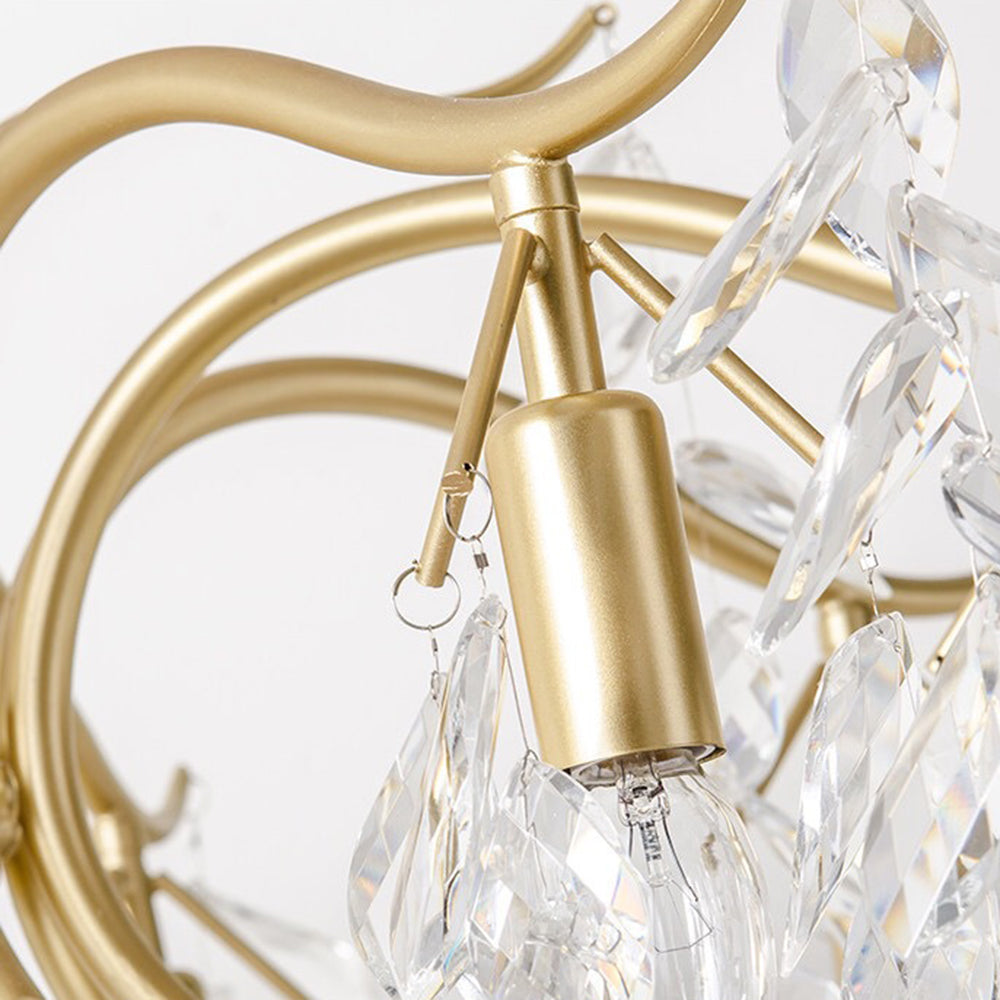 Marilyn Modern LED Kronleuchter Schwarz/Gold Wohnzimmer Kristall