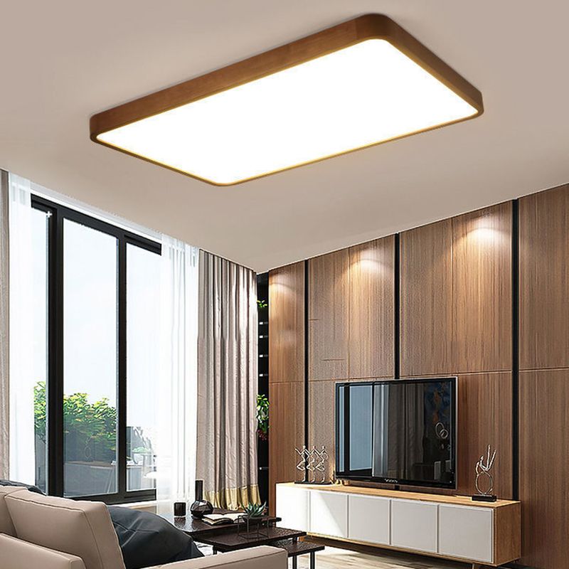 Ozawa Modern LED Deckenleuchte Geometric Weiß Wohn/Schlafzimmer Holz