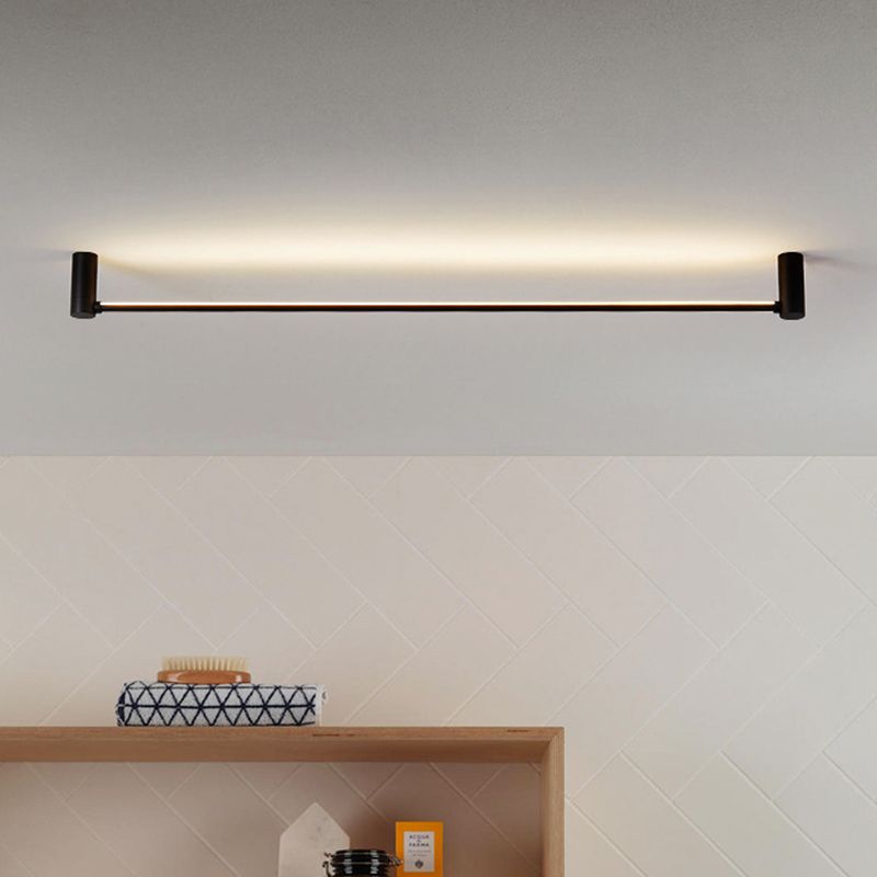 Edge Minimalist Linear Flush Mount Ceiling Light, Schwarz, Küche