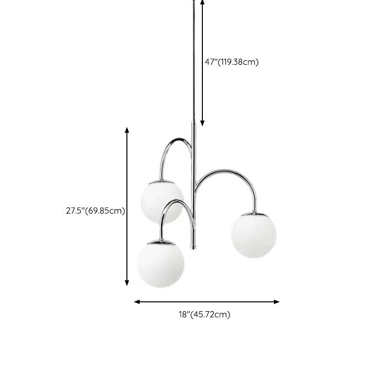 Valentina Modern LED Pendelleuchte Chrom Ess/Wohn/Schlafzimmer Metall&Glas 3-flammig