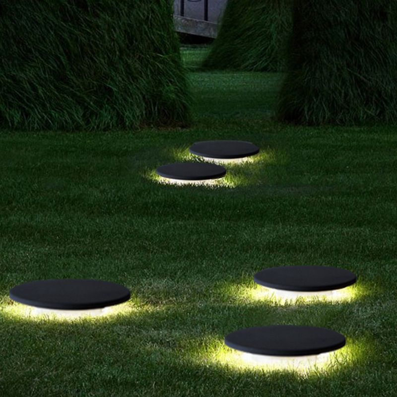Pena Rund LED Außenleuchte Schwarz Garten/Flur/Terrasse Metall Rasenfläche Solarenergie